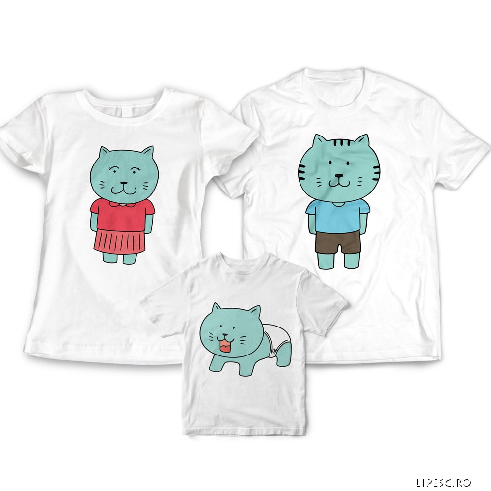 Tricouri familie cu pisicute 