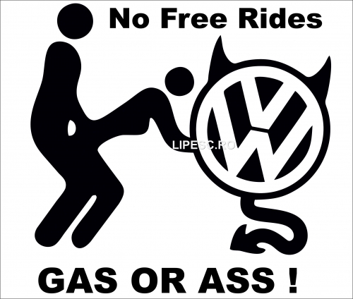 Sticker devil no free rides vw
