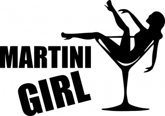 Sticker funny martini girl 
