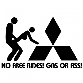 Sticker mitsubishi no free rides