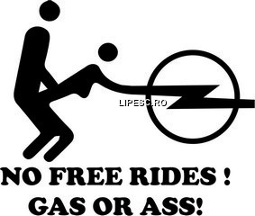 Sticker No free rides Opel